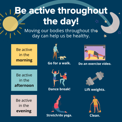 Be active throughout the day visual