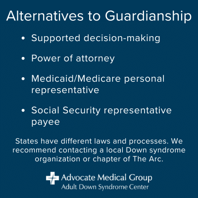Alternatives to guardianship including supported decision-making, power of attorney, personal representative, and representative payee