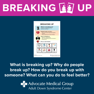 Visual about breaking up - what it is, why people might break up, and how to feel better after breaking up