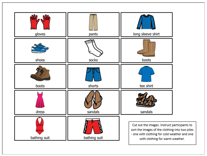 Clothing for cold vs. warm weather