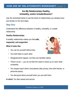 How are my relationships worksheet