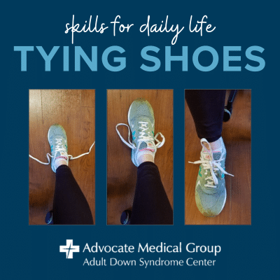 Skills for daily life. Tying shoes.
