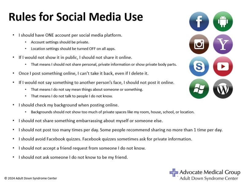 Rules for social media use
