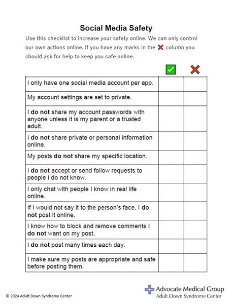 Social Media Safety Checklist