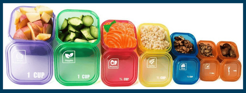 different sized containers 1 cup, 1/2 cup, 1/4 cup