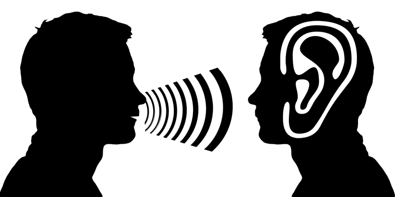person speaking and person hearing