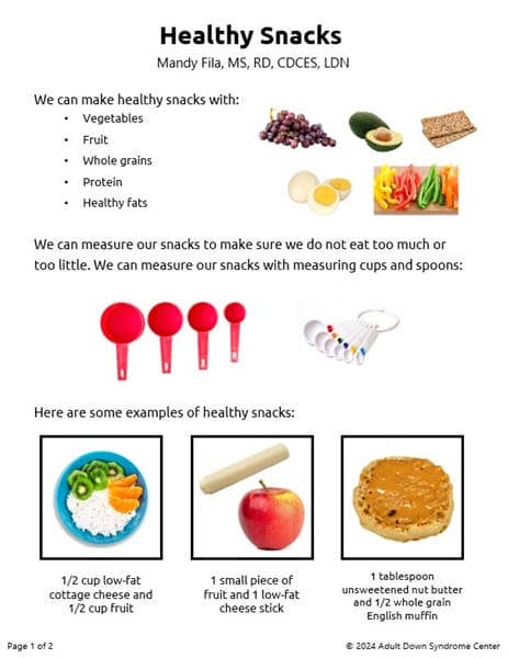 Healthy snacks visual