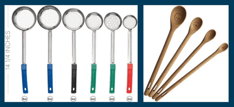 spoons/cups that can be used for measuring and serving food