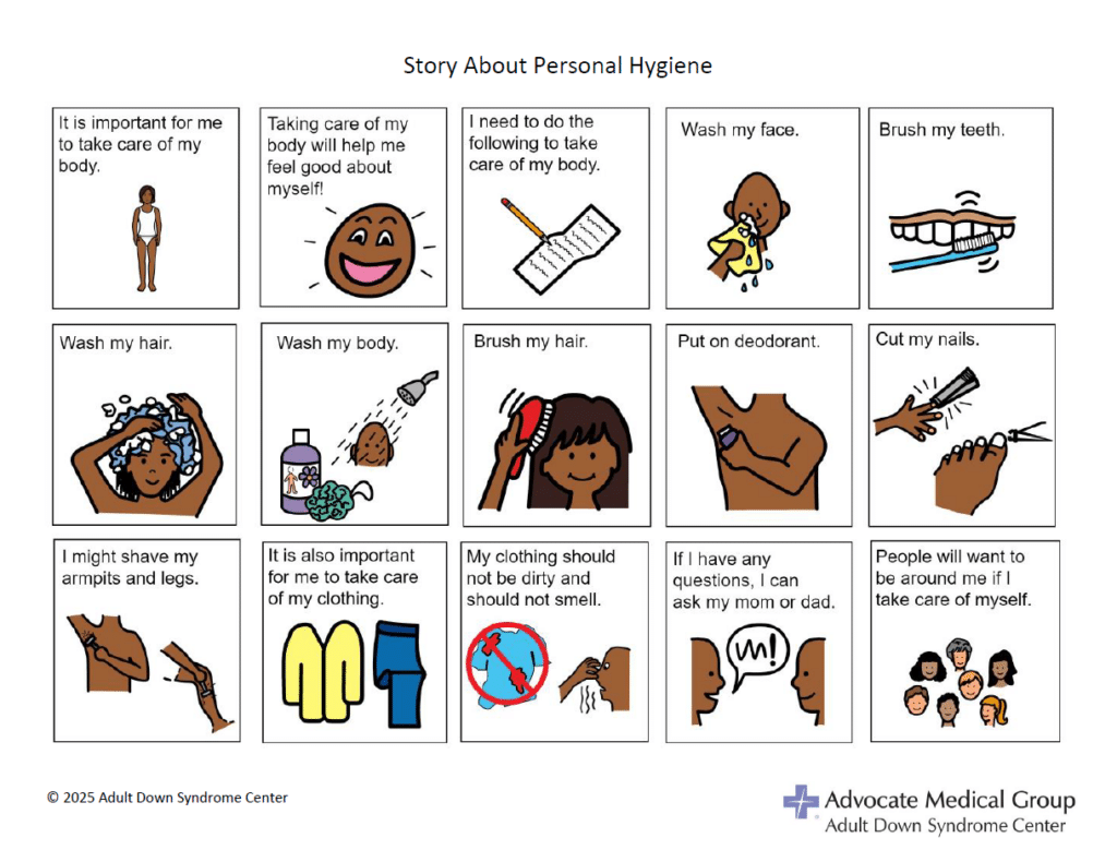 Story about personal hygiene for girls/women - darker skin
