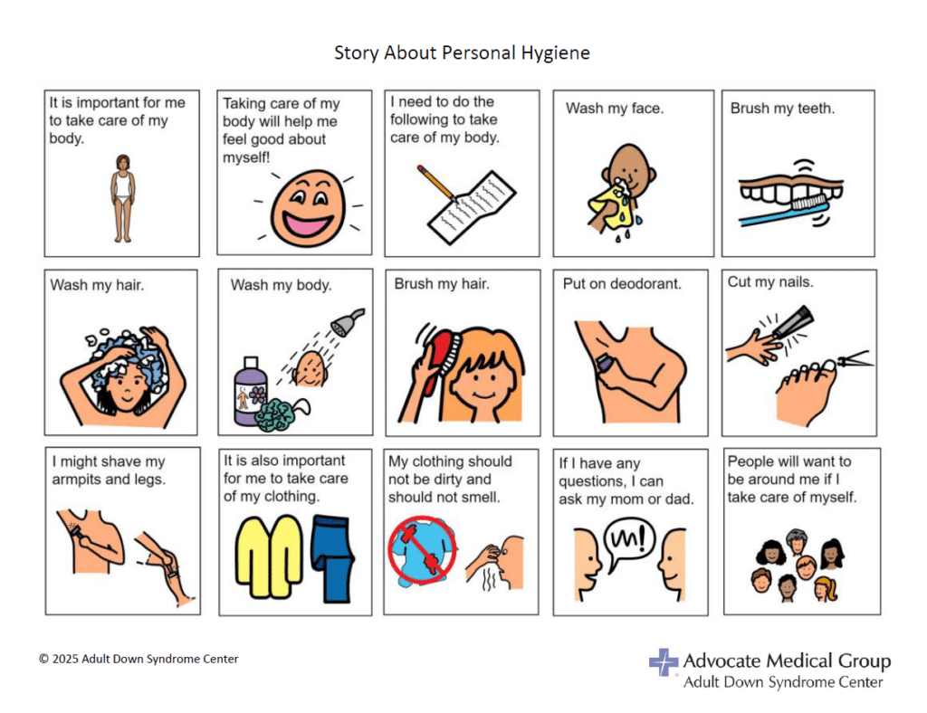 Story about personal hygiene for girls/women - lighter skin
