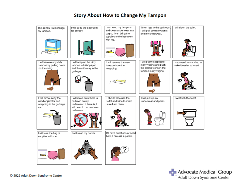 Story about how to change my tampon with woman with darker skin