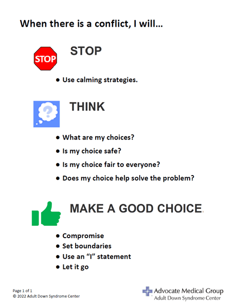 What to do when there is a conflict handout